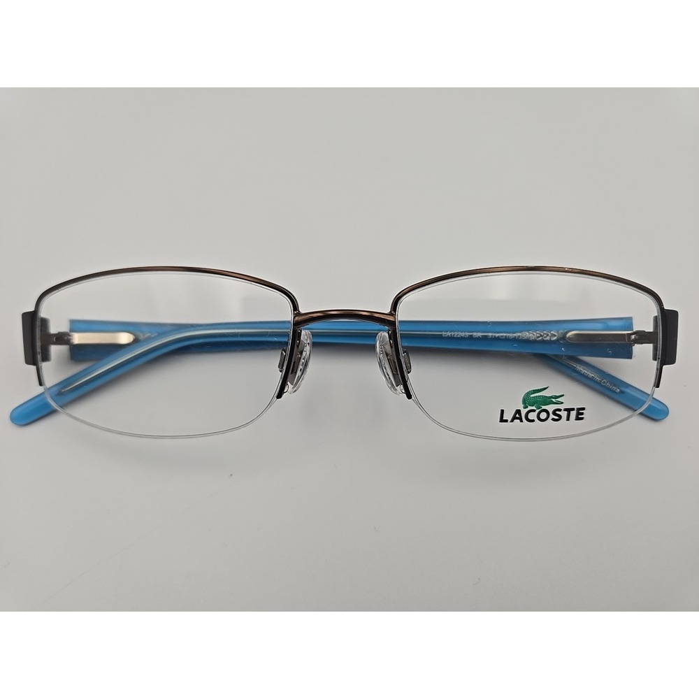 LACOSTE LA 12243 BR Brown HAVANA Half Rim Eyeglass Frames Only 51+ 18-135mm